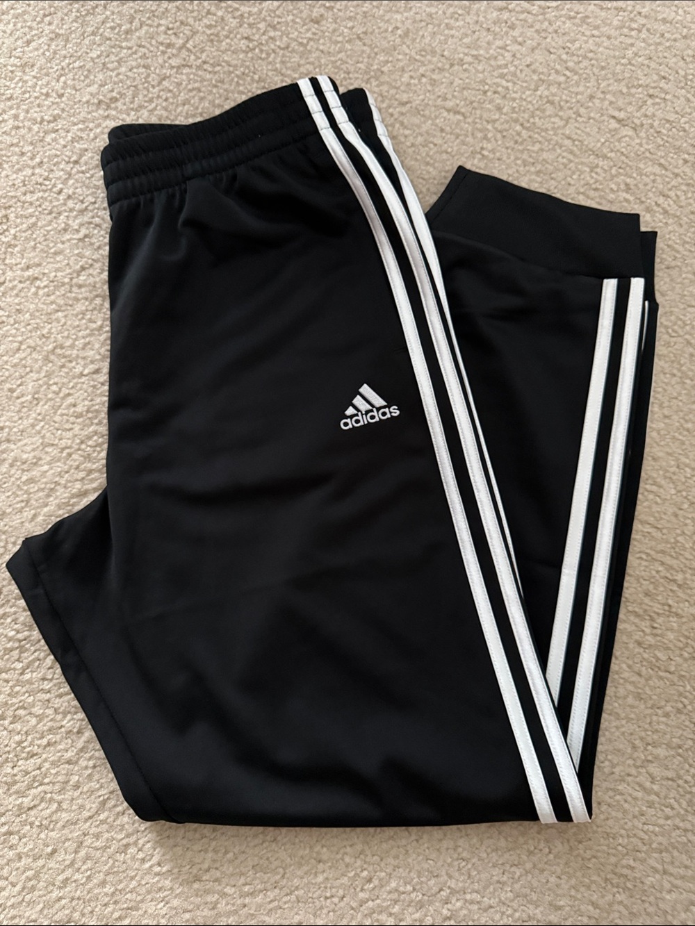 Boy’s adidas Black Jogger Sweatpants with White Side Stripes